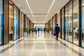 Wide Internal Corridors at HSN Indira Business Hub