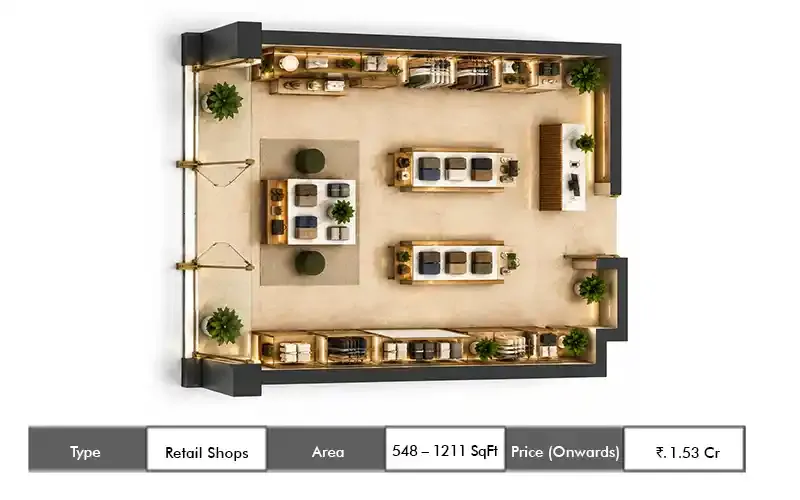 HSN Indira Business Hub Retail Shops floor plan, 548 sq ft area