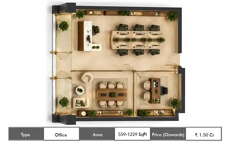 HSN Indira Business Hub Office floor plan, 559 sq ft area